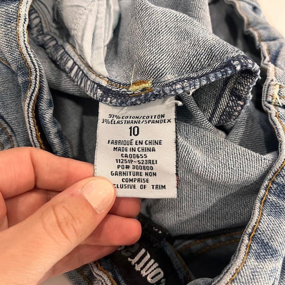 Y2K Low Rise Denim Capri Crop Pants Light Wash Women 10 Indie 2000s Mcbling - Picture 8 of 8